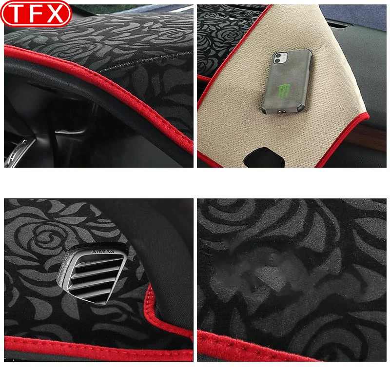For Land Rover Discovery Sport 2020 Car-styling Roses Pattern Flannel Dashmat Dashboard Cover Pad Dash Mat Interior Accessories