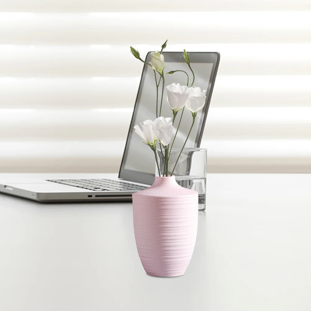 

Ceramic Small Flower Vase Frosted Texture Stable Flat Base Perfect for House Plant Arrangement Desktop Flower Vase