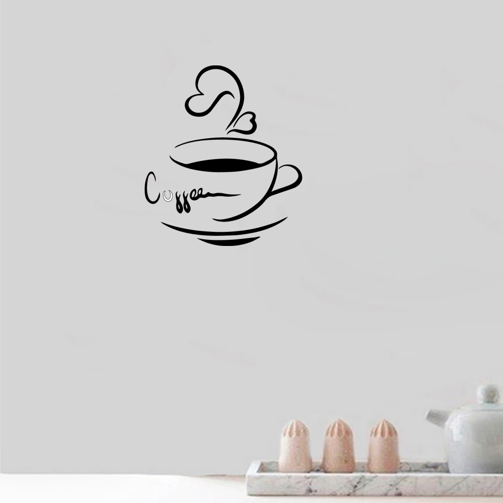 

1 pc new coffee drinking Wallpaper Art Decal wallStickers Pvc Material For bedroom Baby's Rooms Decoration Accessories