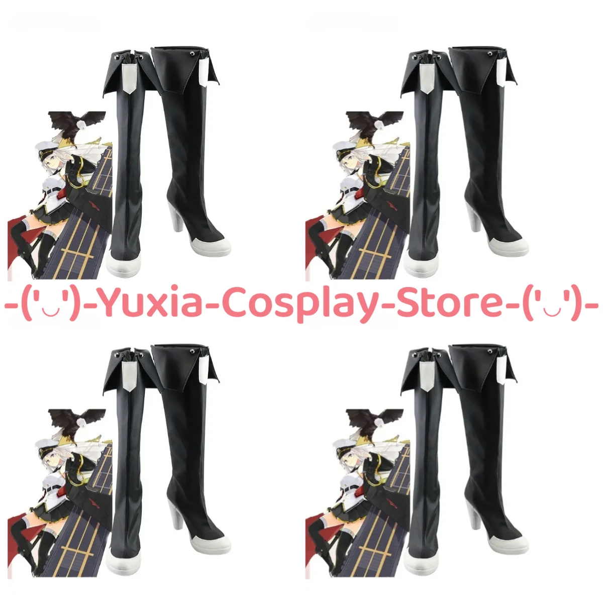 

Yuxiacosplay! Azur Lane USS Enterprise Cosplay Shoes Anime Game Character Prop PU Leather Boots Halloween Carnival Party Costume