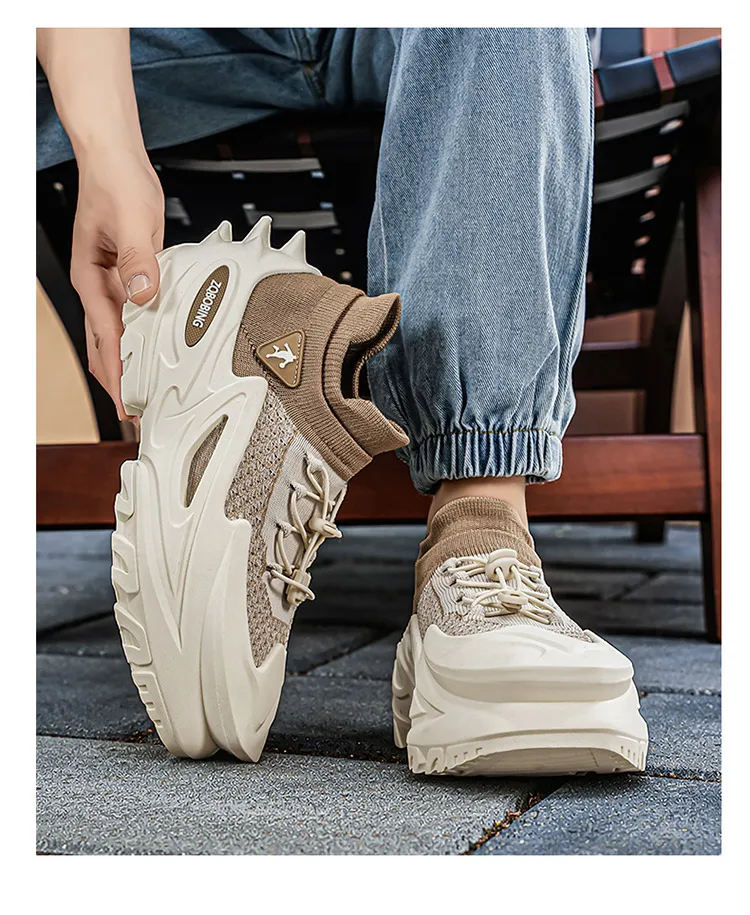 2026 Frühling und Sommer Neuer Stil Alltagstaugliche Personalisierte Herrenschuhe 39-45 Große Größen Dickbesohlte Modische Freizeitschuhe Vielseitige Sportschuhe – Detail 11