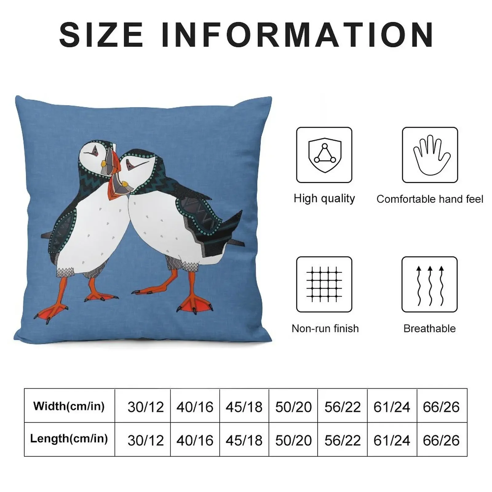 puffin pair blue Throw Pillow Cushion Cover Christmas Pillow Sofas Covers covers for pillows pillow