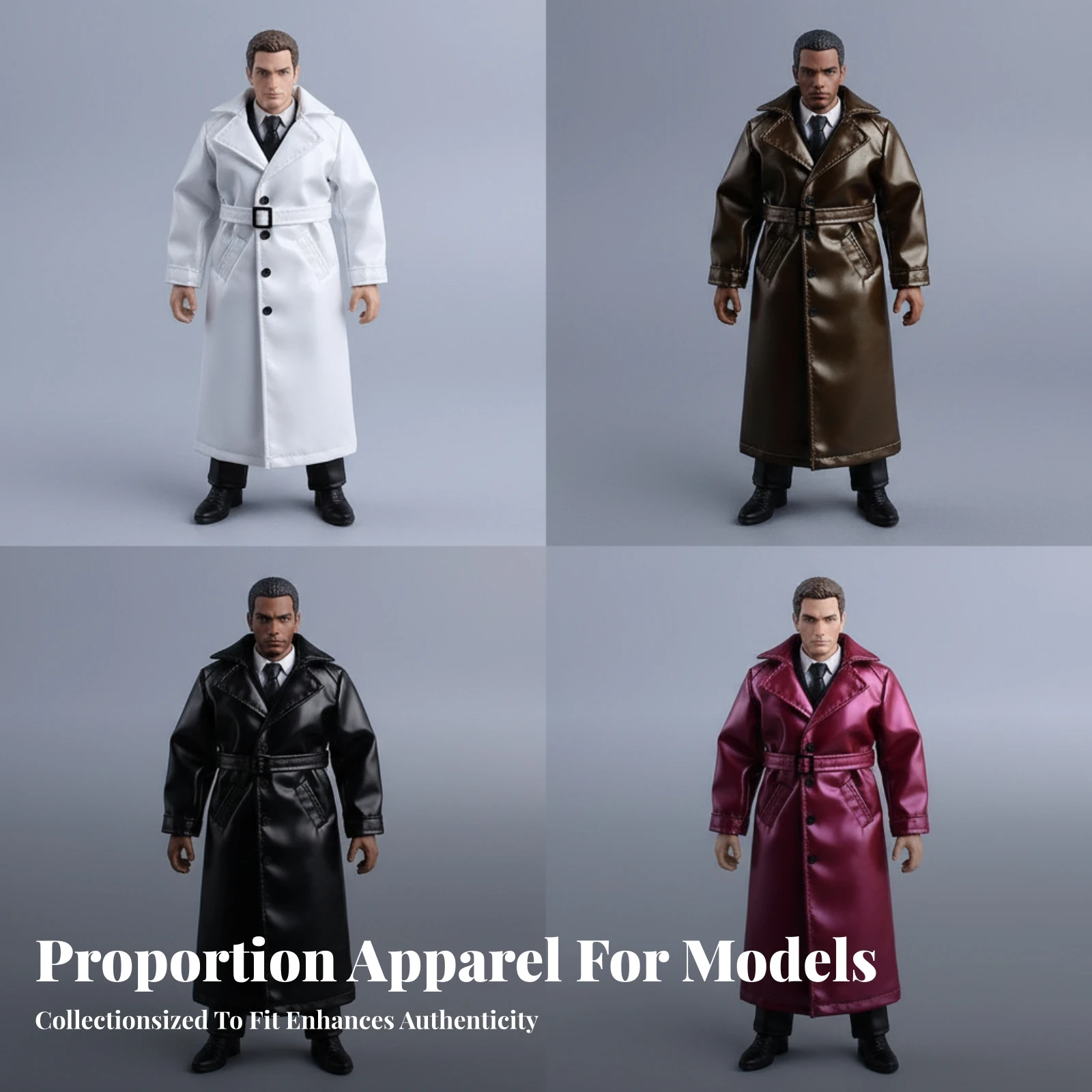 Toy Clothing Doll Overcoat Coat Slanted Pockets Button Closure Tailored 1/12 Scale Overcoat Coat