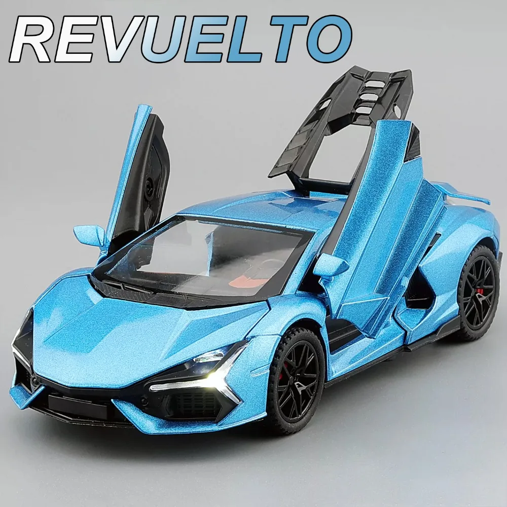 1:32 Scale Revuelto Alloy Models Cars Diecast Toys with Light Music Miniature Supercar Doors Opened Vehicle Toy Home Decorations