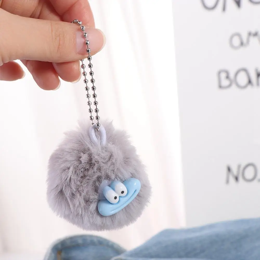 Cute Cartoon Funny Clown Keychain Plushies Mini Sausage Mouth Keyring Y2K Fluffy Big Mouth Pendant Girls