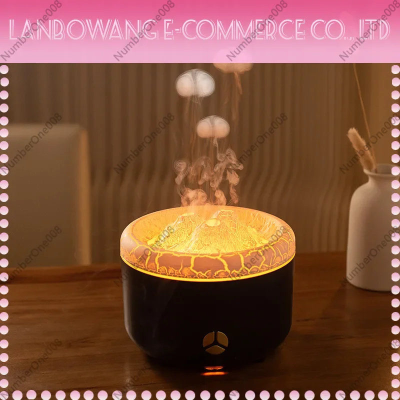 Flame Shape Aromatherapy Humidifier Essential Oil Diffuser With Night Light Ultra Quiet Large Mist For Home Bedroom Desk
