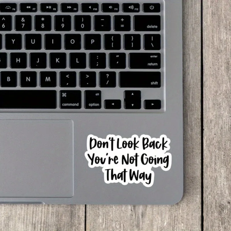 

1PC/5PCS HAILUREY Motivational Sticker, Don't Look Back Black White Decal, Durable for Car Laptop Water Bottle Decor