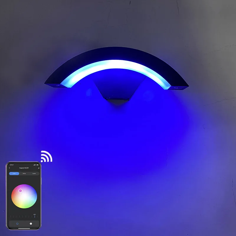 Imagem -04 - Tuya Smart Wifi Led Wall Sconce Lights Regulável Rgbcct Ajustável Branco Mudança de Cor Funciona com Assistência por Voz 2700k6500k