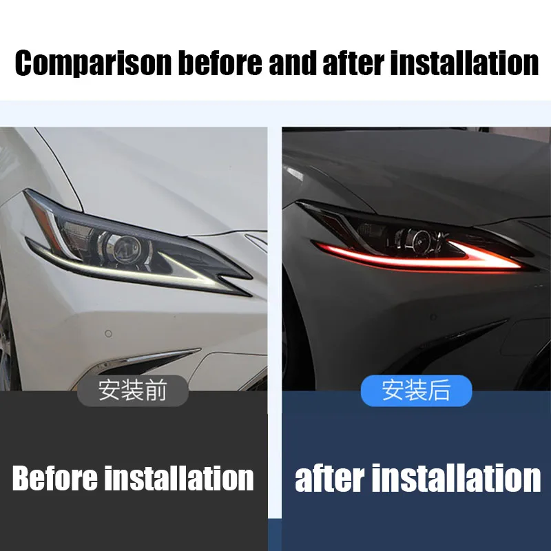 For Lexus ES200 ES260 ES300h 2025 2024 2023 2022 2021 2020 2019 2018 Car daytime running light eyebrow film color changing film