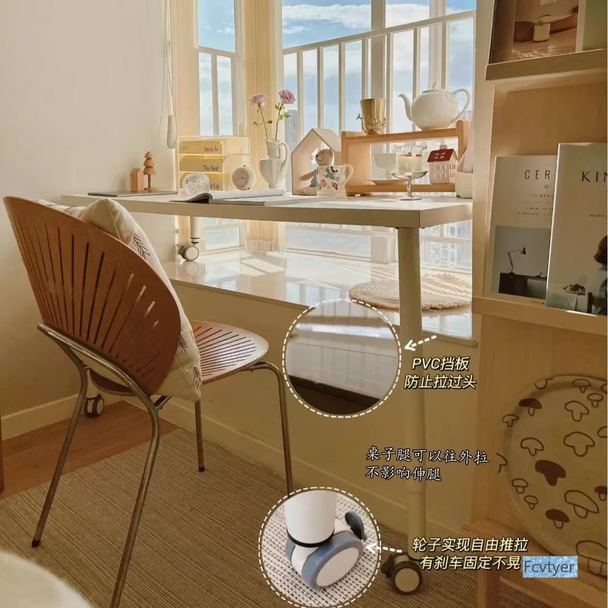 Balcony artifact bay window table legs home study table bedroom computer table renovation desk high and low window sill