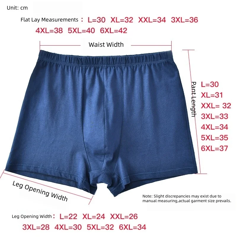Boxershorts Men Pure cotton Panties 150KG 8XL Male Underwear Plus Size 7XL 6XL High Waist Underpant Loose Red Black Large Boxers