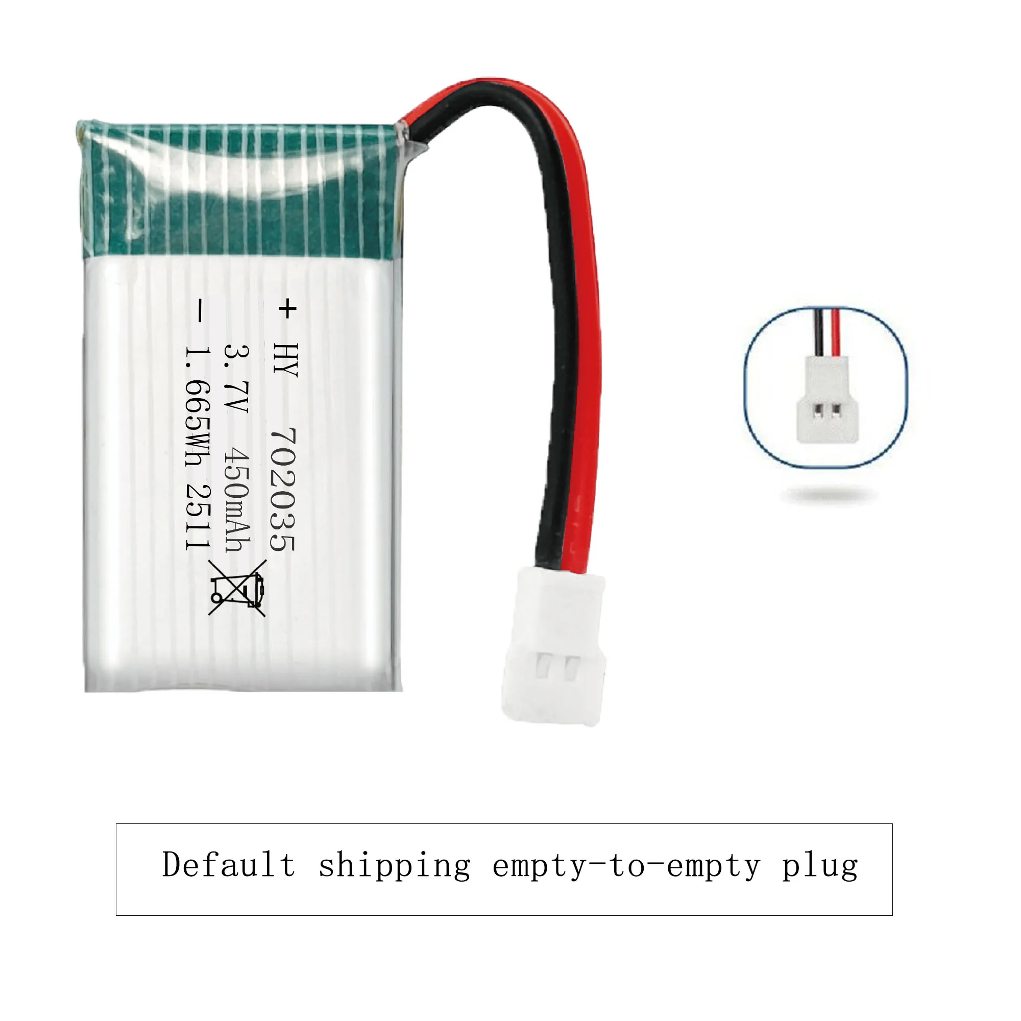 High-rate 702035/3.7V/450mAh/20C Lithium Battery and Charger, Suitable as Parts for Quadcopter Drones Such as X4H31 E33C E33 Et