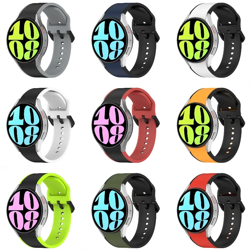 Tali Silikon Tanpa Celah untuk Jam Tangan Samsung Galaxy 6-4 Klasik 43Mm 46Mm 43Mm 47Mm Jam Tangan Gelang Nyaman 4/5/6/7 40Mm 44Mm Sabuk