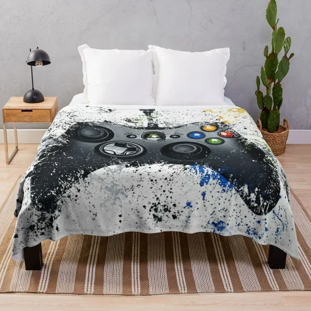 Gaming Controller Throw Blanket Single Weighted bed plaid Blankets