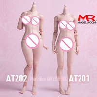 In Stock Worldbox AT201 AT202 1/6 Girl Joint Flexible Body Normal Fat Leg 12'' Female Soldier White Light Tan Skin Action Figure