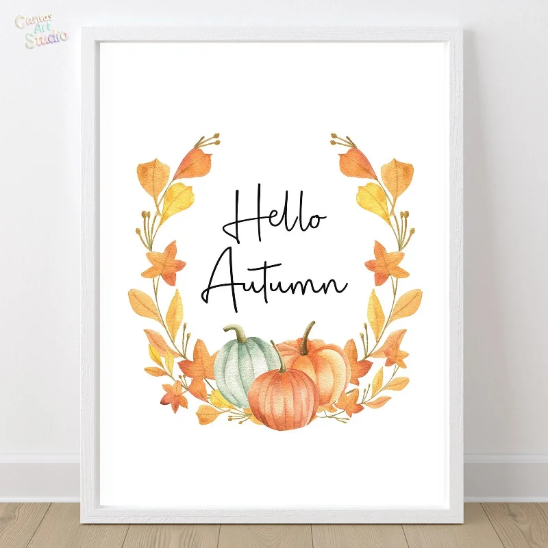2026 Pumpkin Spice PosterPrint Autumn Home Decor Pumpkin Coffee Latte Poster Seasonal Wall Art Fall Home Decorations Wall Art