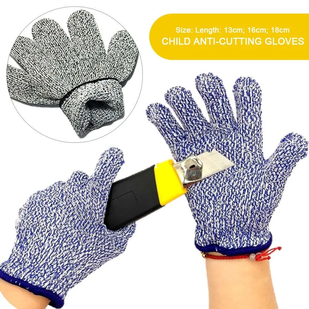 

Grey Pink Blue Child Anti-cutting Gloves Lever 5 HPPE Work Safety Gloves Wood Work Wear-resistance Protective Mittens Carving