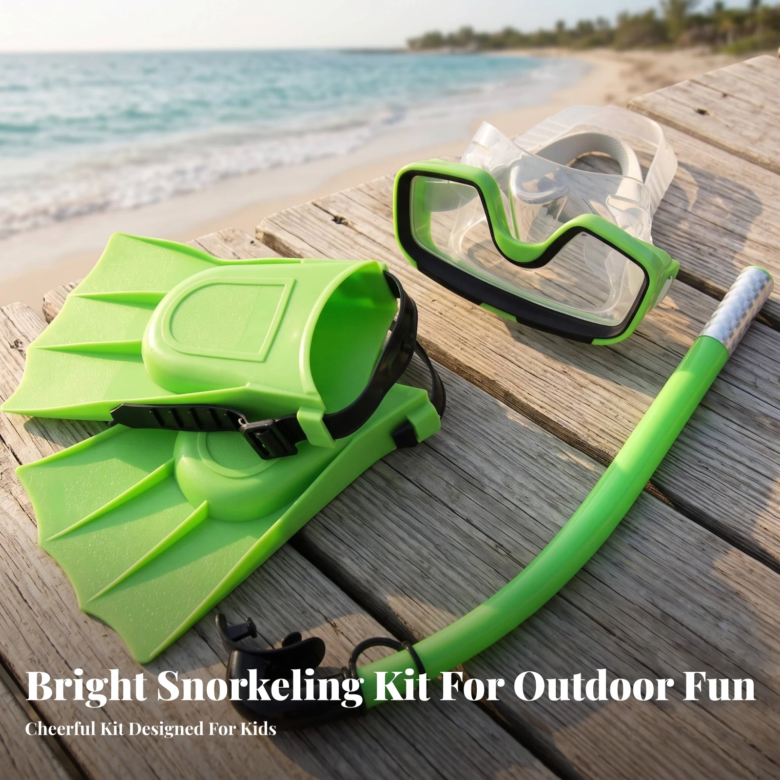 Kids Snorkel Set with Fins Jun - đánh giá và giá Freediving Mask Set
