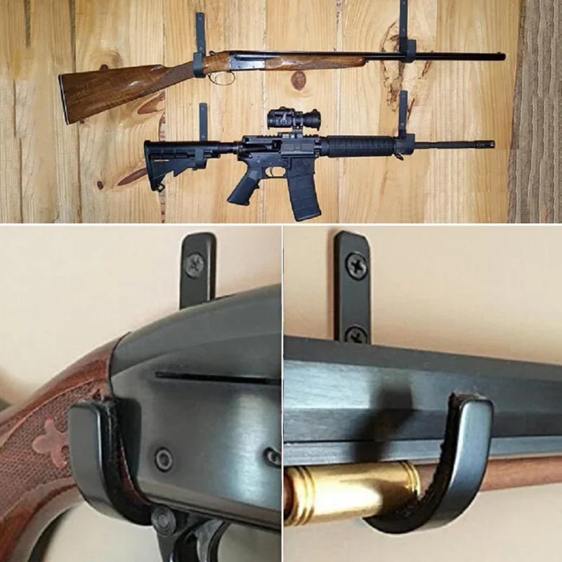 Gun Rack Storage Rifles Shotgun Hooks Wall Mount Hangers For Any Rifles Shotguns Archery Bow With Soft Padding And Heavy