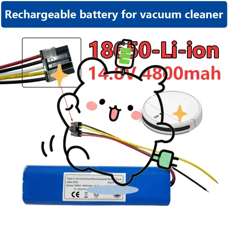 ✨📦Vacuum Cleaner Battery 14.8V 4800Mah 18650 Lithium-ion Robot Vacuum Cleaner Battery Backup Battery