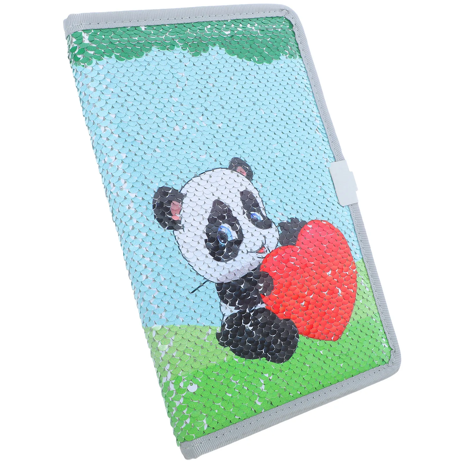 Reversible Sequin Panda Notebook A5 Locked Diary for School Travel Writing Journal Glitter Sketchbook