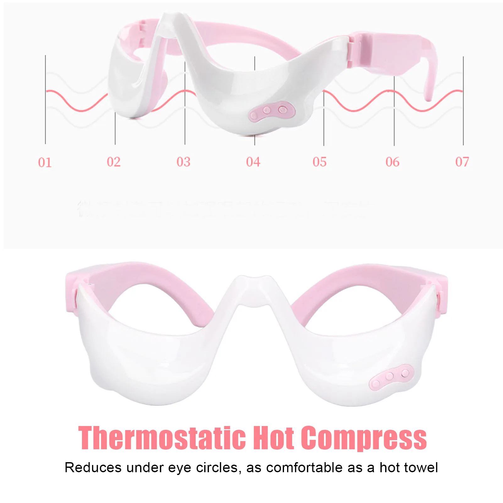 مدلك العين USB شحن قابل للتعديل الساخن ضغط الاهتزاز جهاز تدليك العين للهالات السوداء أكياس العين مدلك الاسترخاء العين #3