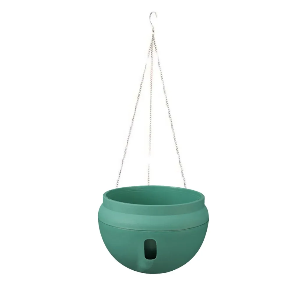 

Plastic Bowl-Shaped Flower Pot Self Absorbing Water Detachable Water Storage Planter with Hook Plant Hanging Basket