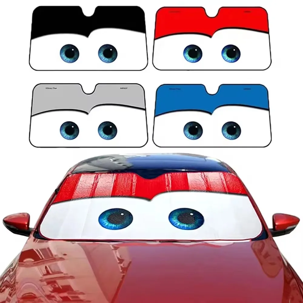 

Car Window Sun Shade Cartoon Eyes Insulation Windshield Windscreen Cover 130x70cm Car Front Window Visor Car Solar Protect