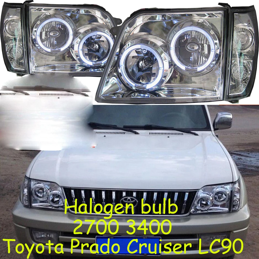 

car bumper 3400 FJ90 headlamp for Toyota CRUISER PRADO headlight LC90 1996~2002y car accessories prado fog light