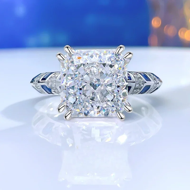 

Wholesale of Fashion Luxury Versatile Colored Diamond 925 Sterling Silver Ring with High Carbon Diamond Wedding Jewelry
