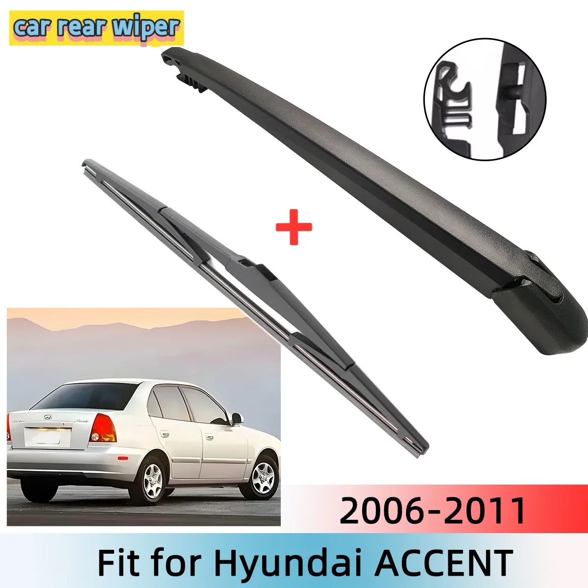 

Rear Wiper Blade & Arm Set Kit For Hyundai ACCENT 2006--2011 Windshield Windscreen Rear Window