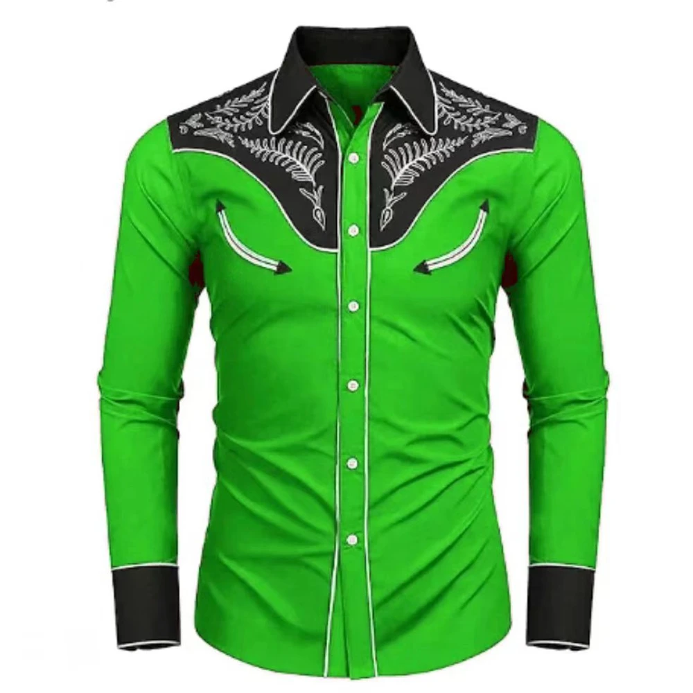 New men\'s shirt long sleeve casual printed shirt daily long sleeve shirt large size 6xl