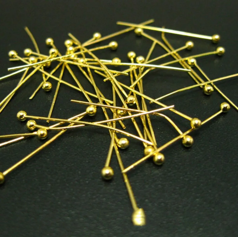 REGELIN 200 stks/partij Lengte 20 25 30 40 50mm Metalen Nietstiften Voor Diy Sieraden Maken Head pins bevindingen Dia 0.5mm