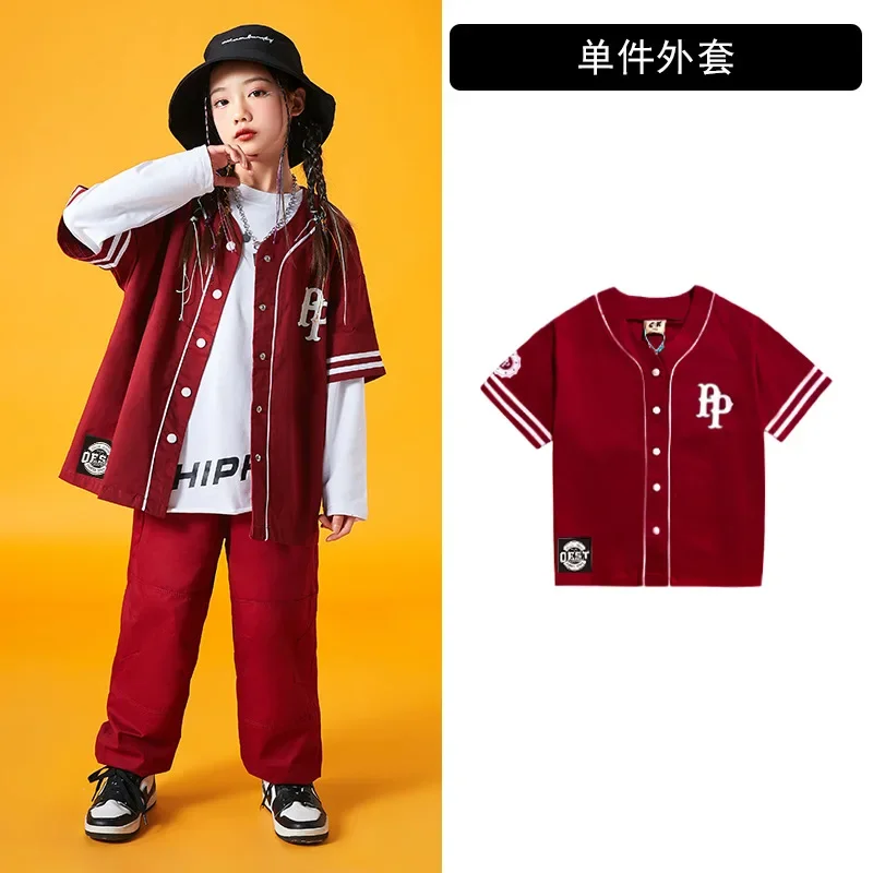 Stage Outfits Dancewear Street Dance Wear T Shirt Pants Kids Ballroom Dancing Clothes Hip Hop Costumes for Girls Boys Jazz Party