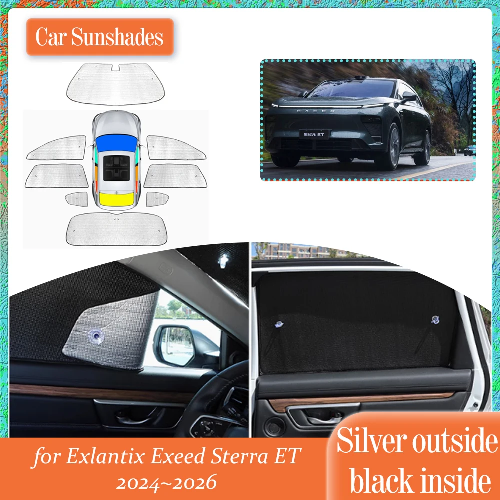 Car SunShade for Exlantix Exeed Sterra ET 2024~2026 2025 Roof Windows Sun Visor Side Windshield Curtain Cover Sunroof Accessorie