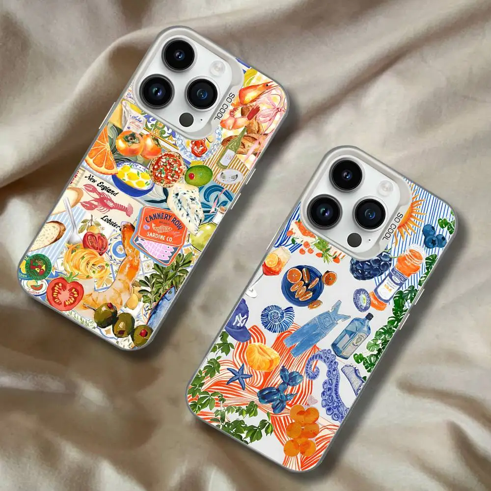 

Cute Mediterranean For White Candy Matte Cover iPhone 17,16,15,14,13,12,11,Mini,Pro,Plus