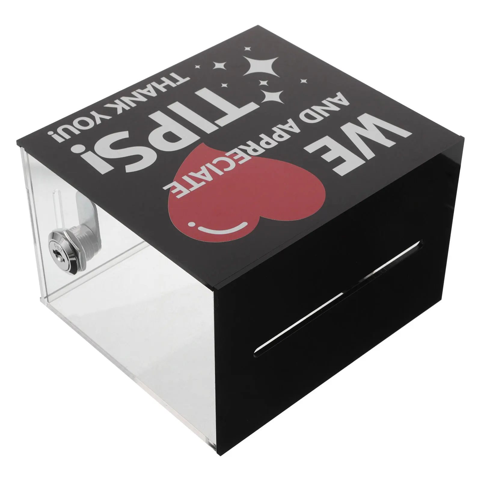 

1pc Acrylic Donation Box 5.97X5.31X3.93In Jar For Fundraising Money Storage Suggestion Collection Container Schools