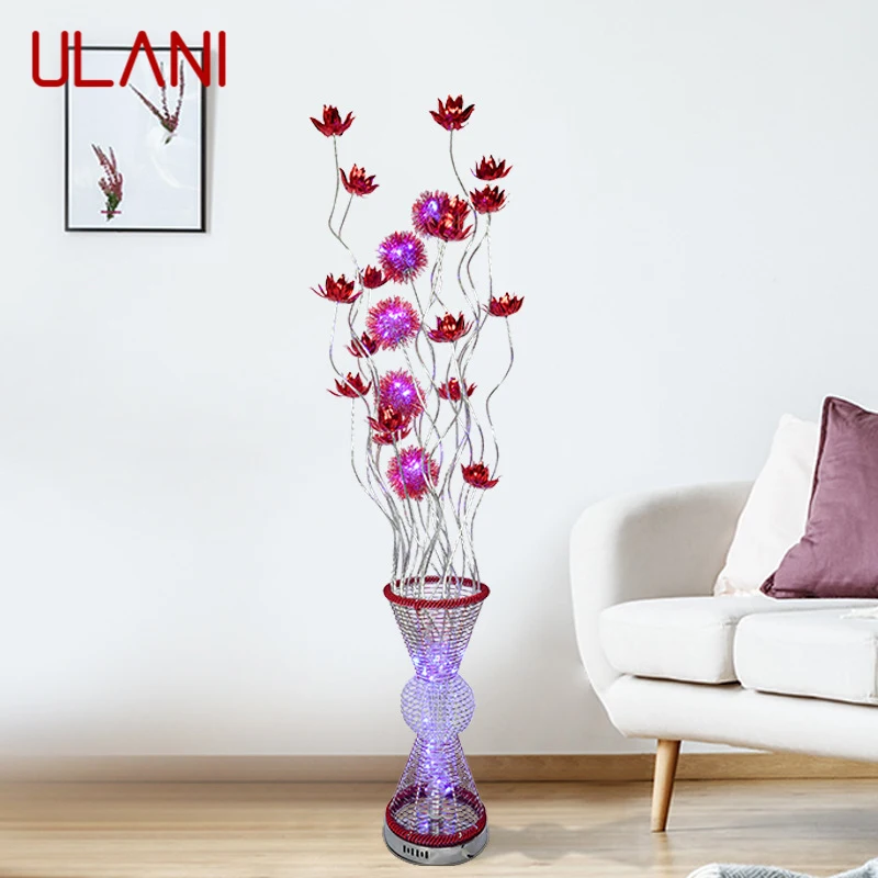 ULANI Nordic Floor Lamp Modern Art Red Flower Iiving Room Sofa Bedroom Hotel LED Originality Decorative Standing Light