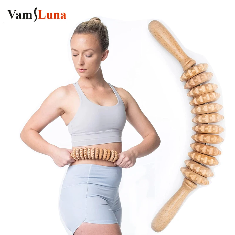 

Wooden Roller Stick Massage Gear Drainage Body Shaping Trigger Stick to Reduce Fat Slimming Stick Massager