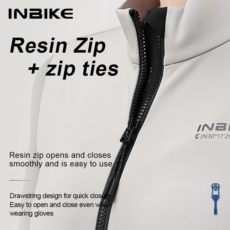 INBIKE Winter Fleece Cycling Sets Warm Long Sleeve Jersey with Pockets Long Bicycle Bib Pants MTB Clothing for Road Bikes Biking
