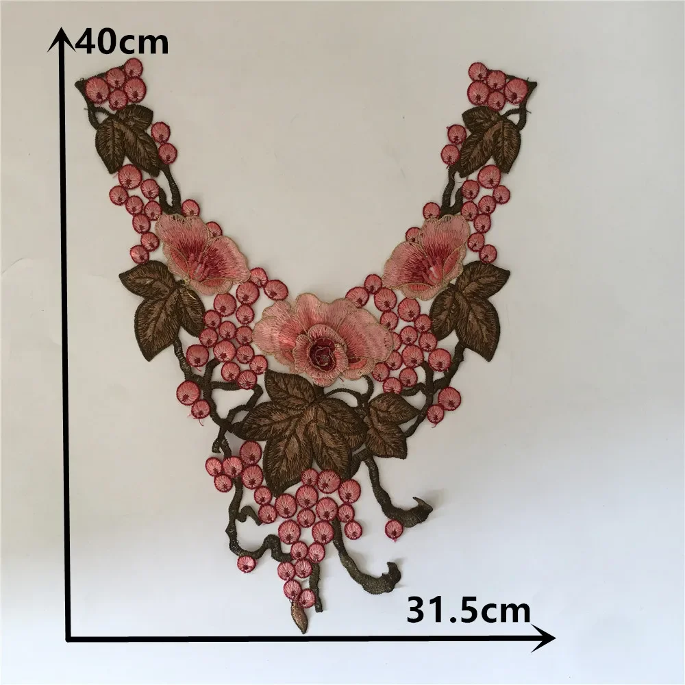 Chest lace applique fabric embroidery fake collar sewing DIY clothing craft supplies material accessories 1 piece for sale