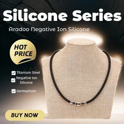 Titanium Steel Negative Ion Silicone Necklace Germanium Energy Necklace