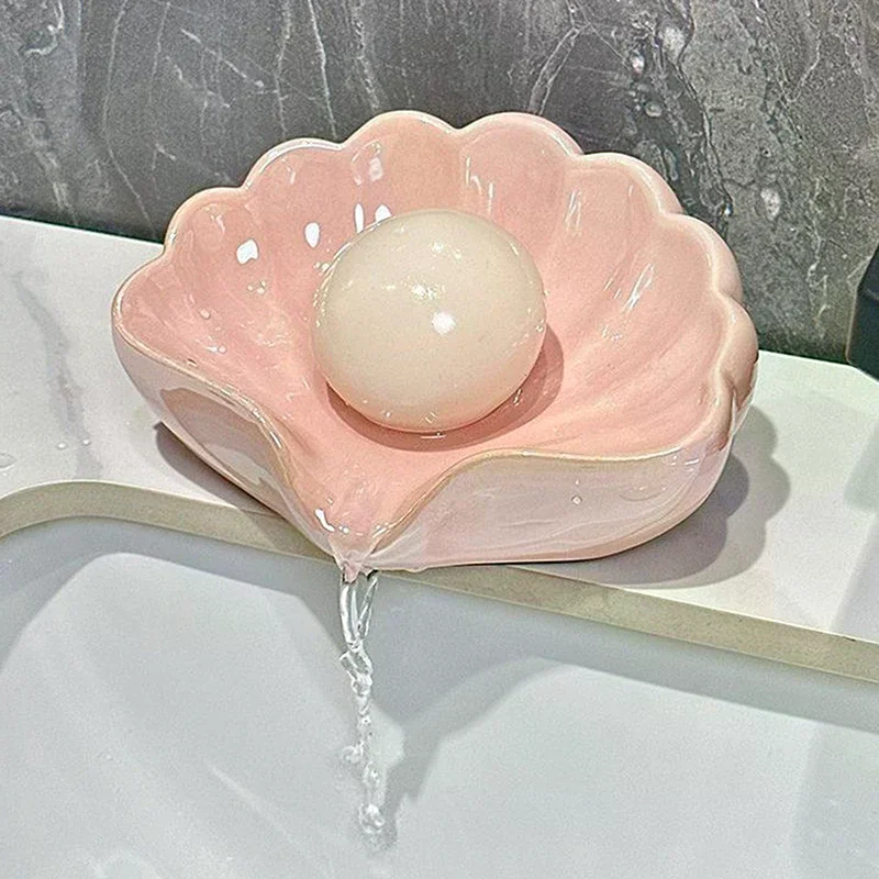 Personalized Creativity Bathroom Soap Dishes Plastic Shell Soap Box Toilet Shelf Soap Box Household Washbasin Soaps Drain Rack