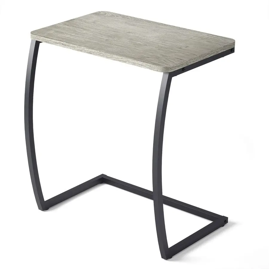 

Приставной столик, торцевой столик, винтажный C-образный диван-стол для дивана, ноутбука, кофейной закуски, светло-серый