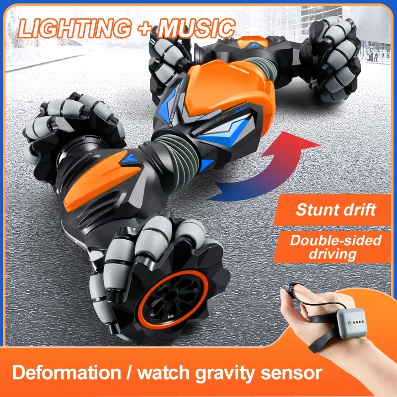 2.4G Afstandsbediening Auto Stunt Auto Gebaar Sensor Draai Off-Road Voertuig Muziek Drift Vierwielaandrijving Kinderen Speelgoed Cadeau