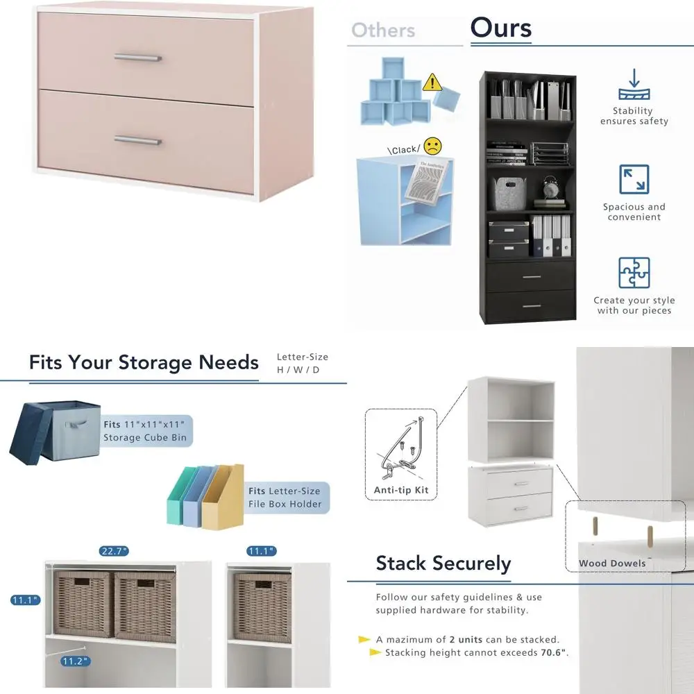 

Компактные деревянные штабелируемые ящики, светло-розовые, многокомнатные решения для хранения домашнего офиса, кухни и спальни.