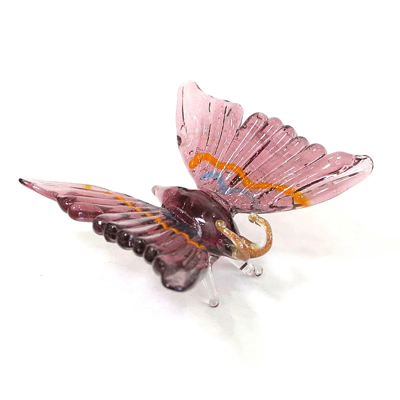 Murano Glass Butterfly Miniature Figurines Craft Ornament Home Room Table Decor Collection Cute Easter Animal Small Statue Gifts