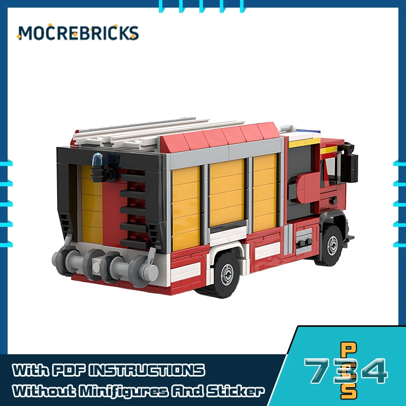 

Creative Bricks French Firetruck Model MOC-162559 Urban Security Vehicle Building Blocks Bricks Toy Children's Birthday Gift