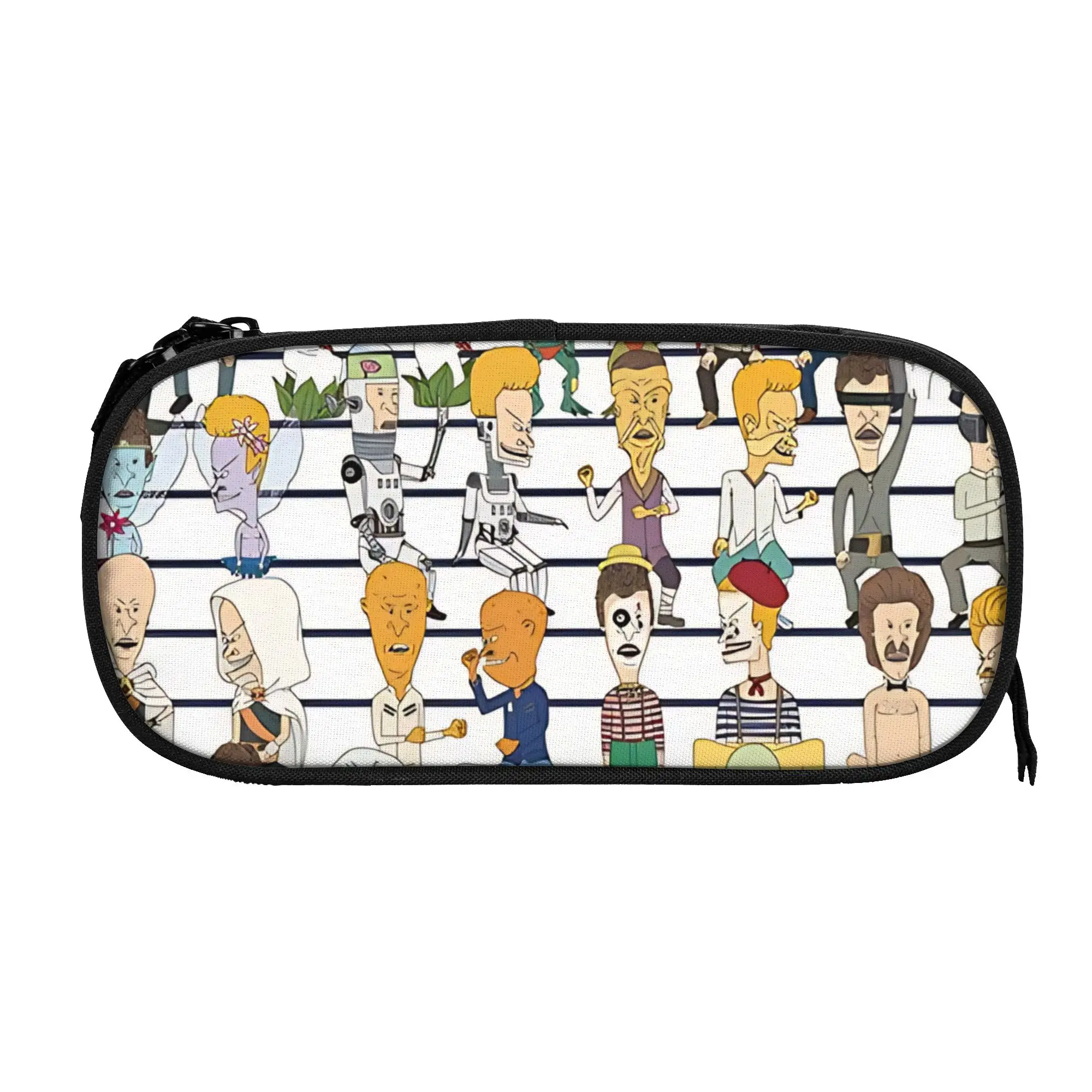 

1 piece Stylish Simple Line Art Pencil Case Teen Pen Bag Beavis and Butt Head Office Stationery Bag