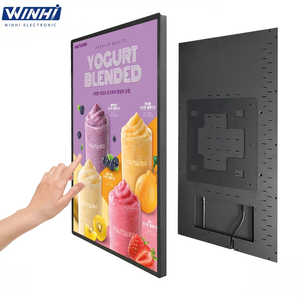 Pantalla Digital de Señalización de 32, 43, 55 y 65 Pulgadas, Monitor LCD con Panel Táctil Android TV 4K, con Control en la Nube CMS para Publicidad en Tiendas Minoristas